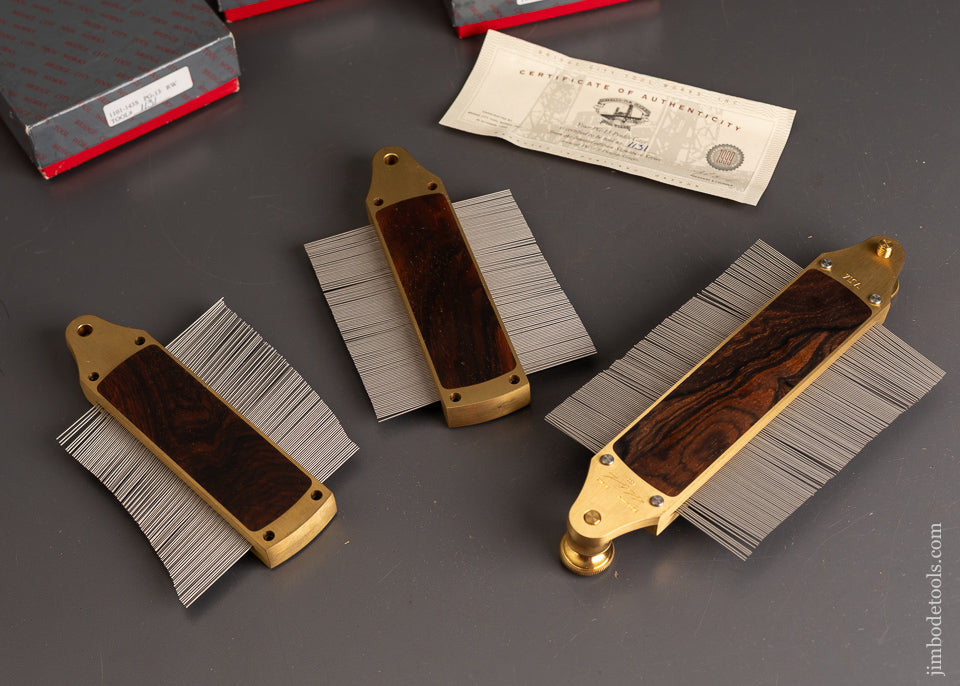 BRIDGE-CITY-TOOL-WORKS-Complete-Set-of-3-PG-13-Profile-Gauges-Rosewood-Mint in-Box-120988