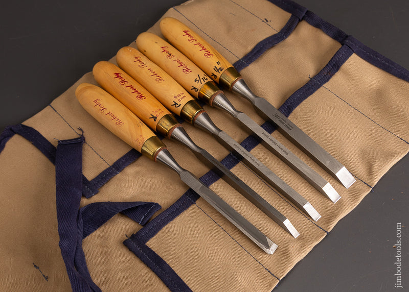 Near-Mint-Set-of-5-SORBY-Boxwood-Handled-Mortise-Chisels-121048