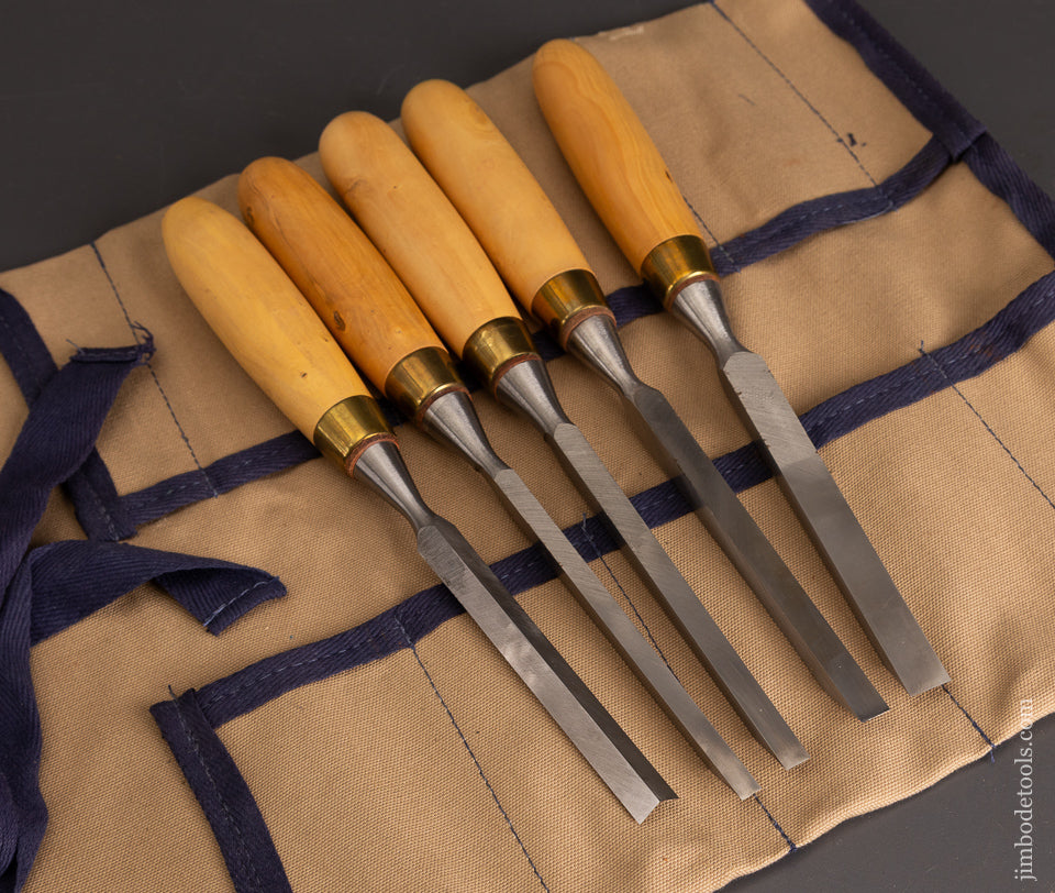 Near-Mint-Set-of-5-SORBY-Boxwood-Handled-Mortise-Chisels-121048