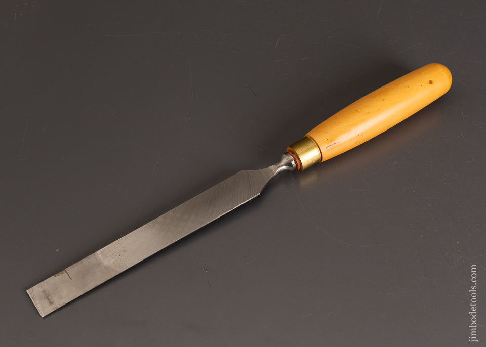 Near-Mint-SORBY-1-x-15-Inch-Boxwood-Handled-Paring-Chisel-121052