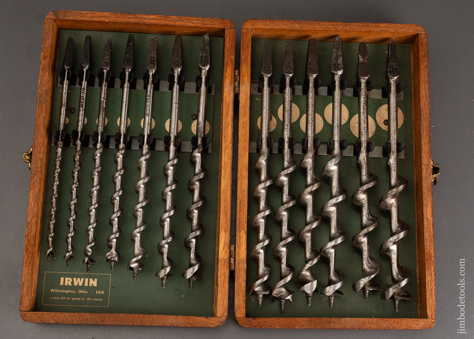 Complete-Set-of-13-IRWIN-Auger-Bits-Extra-Fine-in-Original-Box-121068