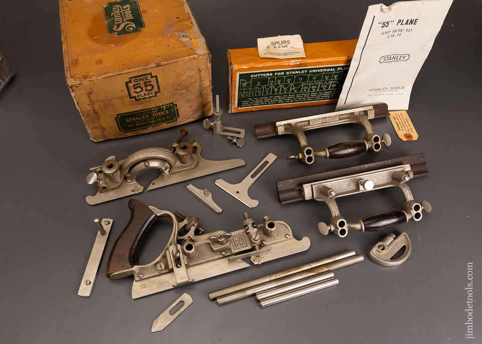 100%-Complete-STANLEY-No.-55-Combination-Plane-Near-Mint-in-Box-121141-AS-OF-JUNE-17