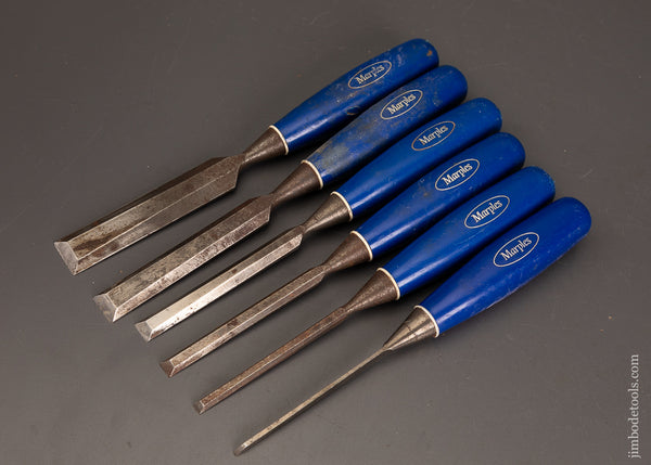 Fine-Set-of-6-MARPLES-Bevel-Edge-Blue-Chip-Chisels-121189