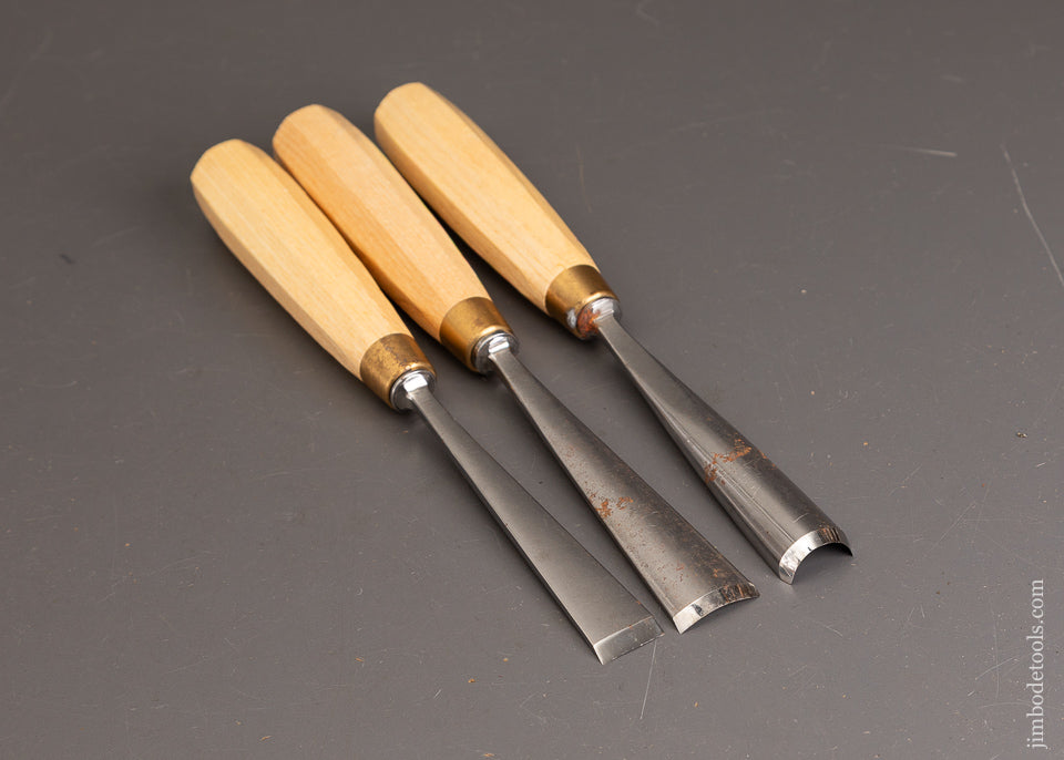 Near-Mint-Set-of-3-AURIOU-Chris-Pye-Carving-Chisels-121242
