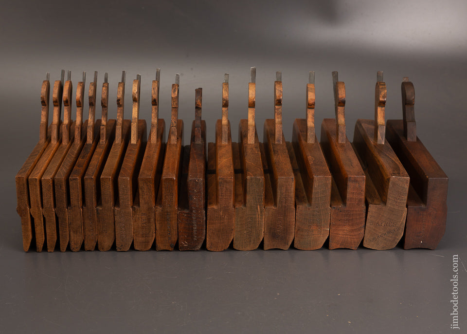 Fine-Odd-Numbered-Set-of-18-Skewed-Hollow-&-Round-Planes-by-JAMES-HOWARTH-121262