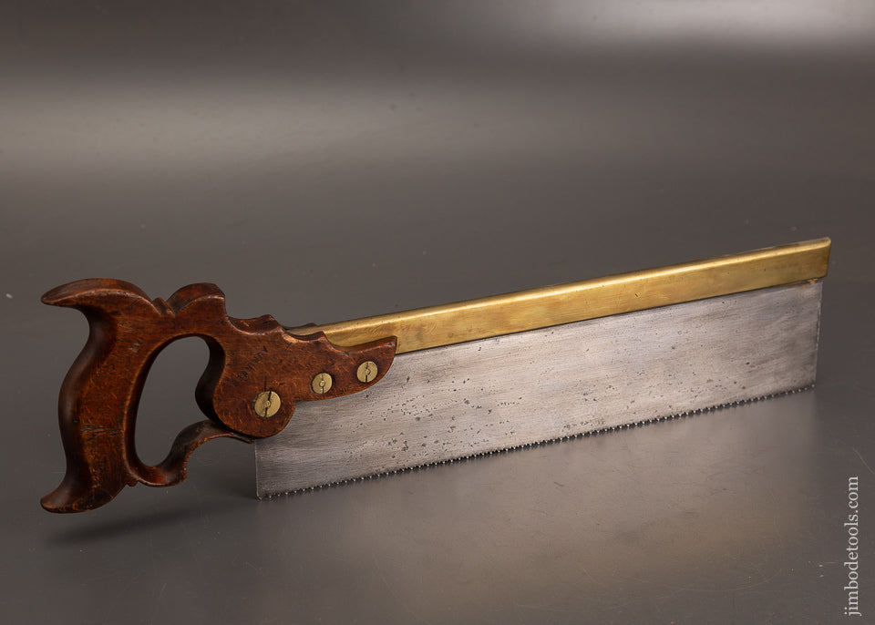 Rare-Triple-Cove-Brass-Back-Saw-by-MONDON-&-KING-PORT-JERVIS,-N.Y.-121272