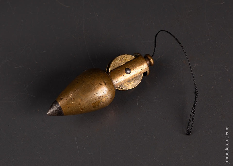 Fine-STANLEY-No.-1-Brass-Plumb-Bob-with-Reel-121291