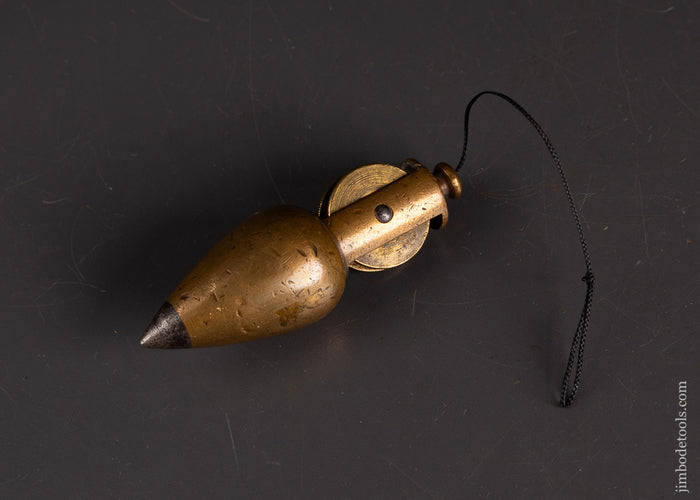 Fine-STANLEY-No.-1-Brass-Plumb-Bob-with-Reel-121291