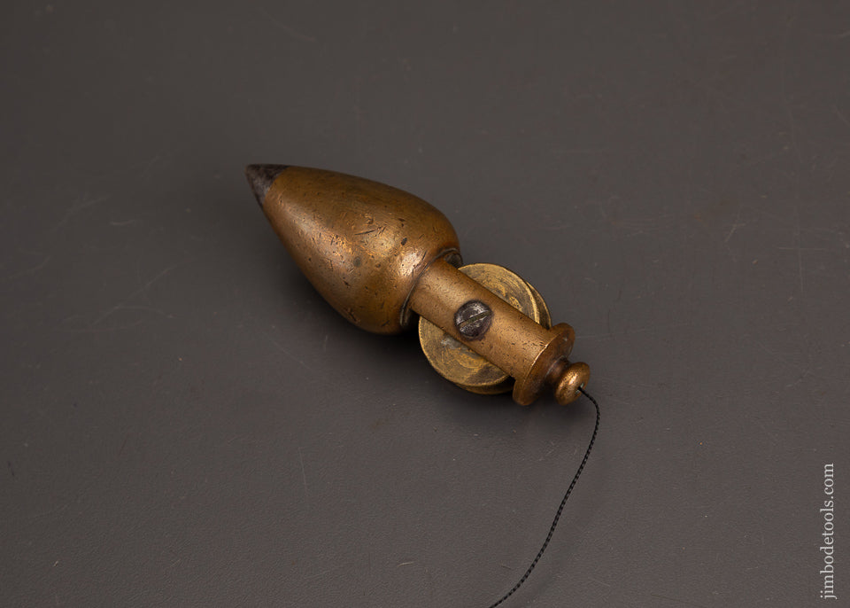 Fine-STANLEY-No.-1-Brass-Plumb-Bob-with-Reel-121291