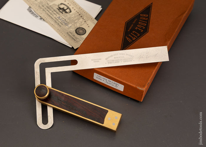 Mint-in-Box-BRIDGE-CITY-TOOL-WORKS-TB-4-Rosewood-Bevel-Square-121338