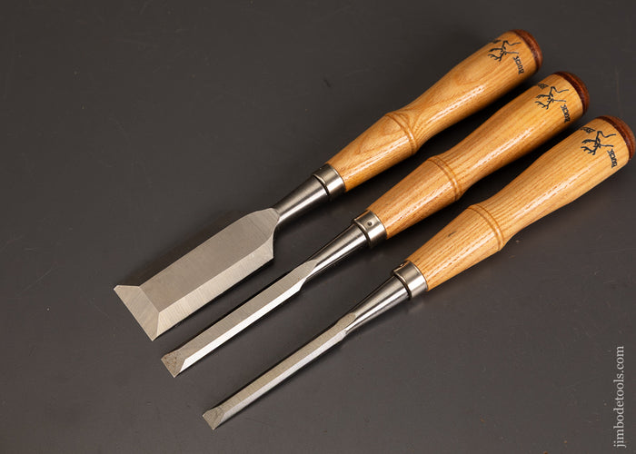 New-Old-Stock-Mint-Set-of-3-BUCK-BROS.-Firmer-Chisels-121364