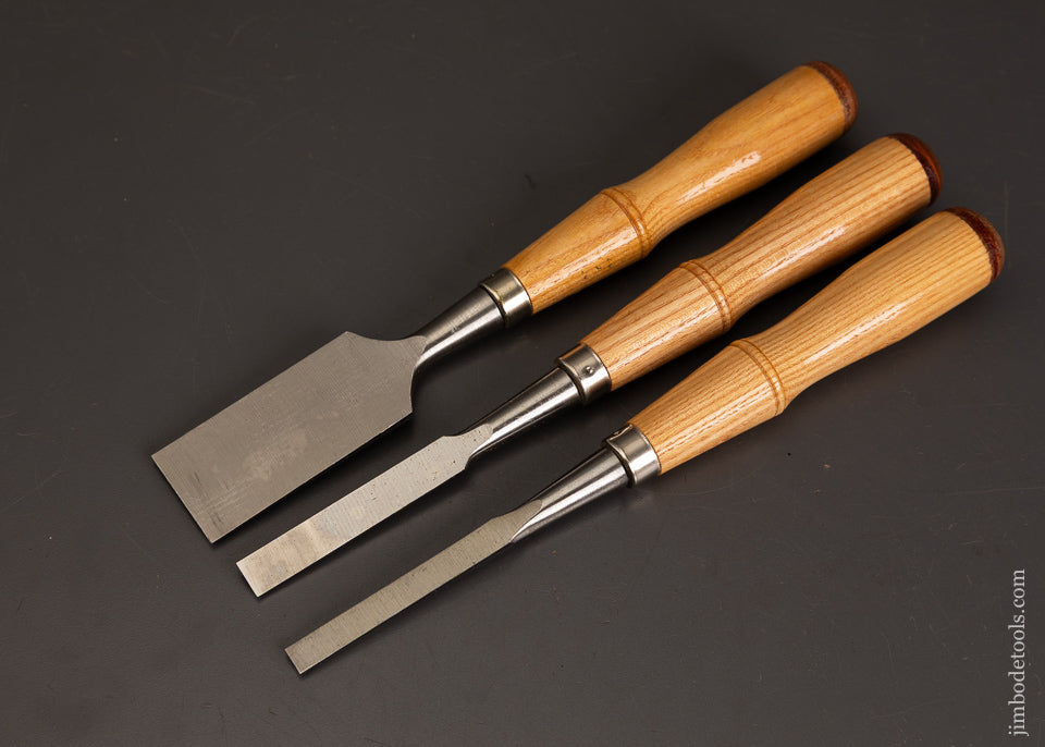 New-Old-Stock-Mint-Set-of-3-BUCK-BROS.-Firmer-Chisels-121364