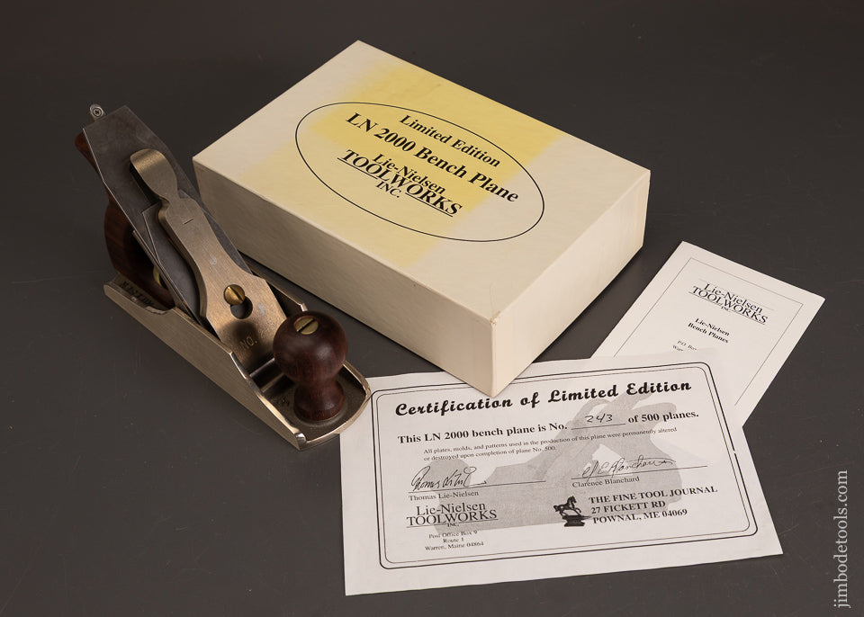 LIE-NIELSEN-No.-LN-2000-(-No.-6-Size-)-LIMITED-Smooth-Plane-Mint-in-Box-121380-AS-OF-JULY-19