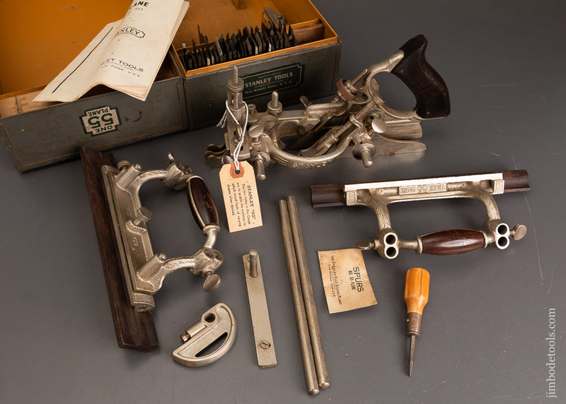 Near-Mint-STANLEY-No.-55-Combination-Plane-100%-Complete-in-Original-Box-121400-AS-OF-JULY-23