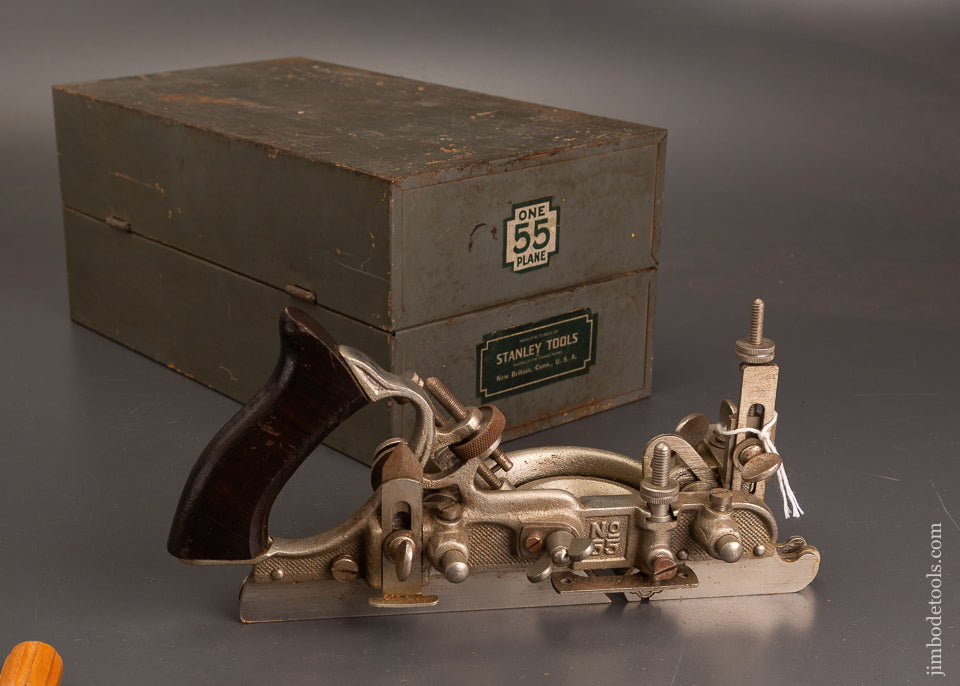 Near-Mint-STANLEY-No.-55-Combination-Plane-100%-Complete-in-Original-Box-121400-AS-OF-JULY-23