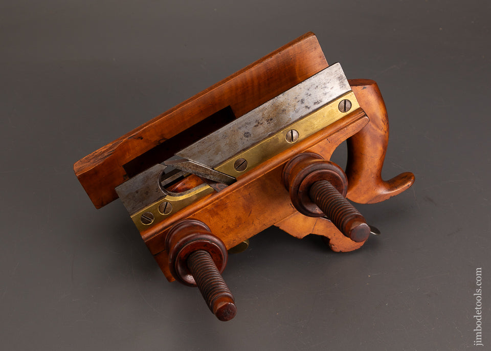 Beautiful-Solid-Boxwood-Plow-Plane-by-M.-COPELAND-with-Irons-121463