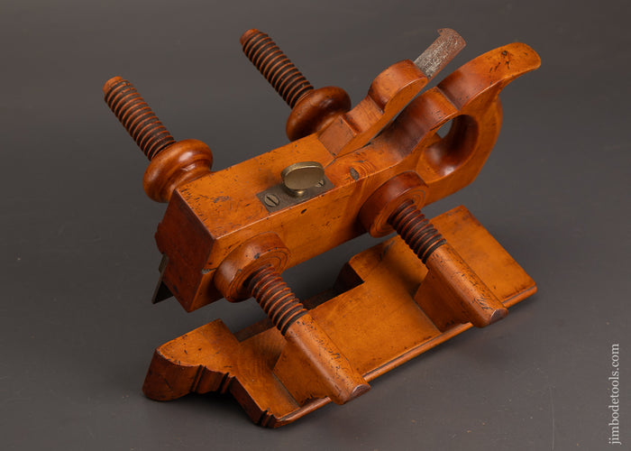 Fabulous-Solid-Boxwood-Screw-Arm-Plow-Plane-by-J.-KELLOGG-Amherst,-MS-121465
