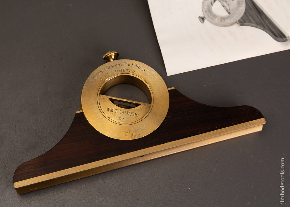 Mint-BRIDGE-CITY-TOOL-WORKS-CT-3-Inclinometer-Level-in-Rosewood-&-Brass-121470
