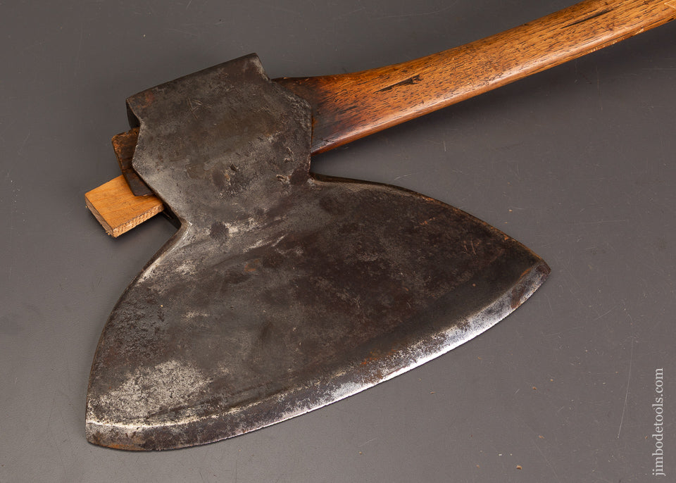 Awesome-I.-BLOOD-Balston,-NY-Single-Bevel-Offset-Broad-Axe-Hewing-Axe-121488