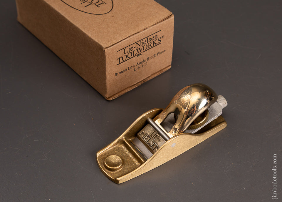 LIE-NIELSEN-NO.-102-Bronze-Low-Angle-Block-Plane-Mint-in-Box-121535