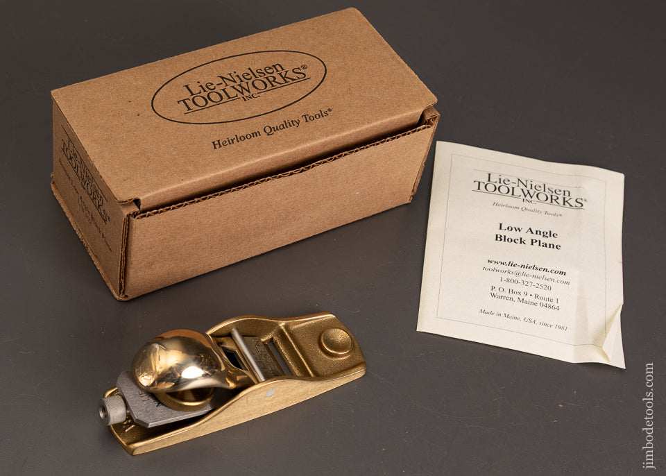 LIE-NIELSEN-NO.-102-Bronze-Low-Angle-Block-Plane-Mint-in-Box-121535