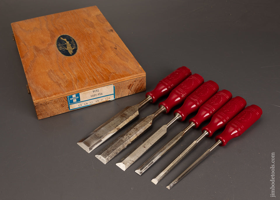 E.A.-BERG-Shark-Brand-BAHCO-6-Piece-Chisel-Set-in-Original-Box-121556