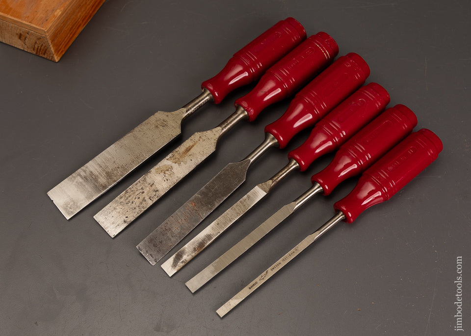 E.A.-BERG-Shark-Brand-BAHCO-6-Piece-Chisel-Set-in-Original-Box-121556