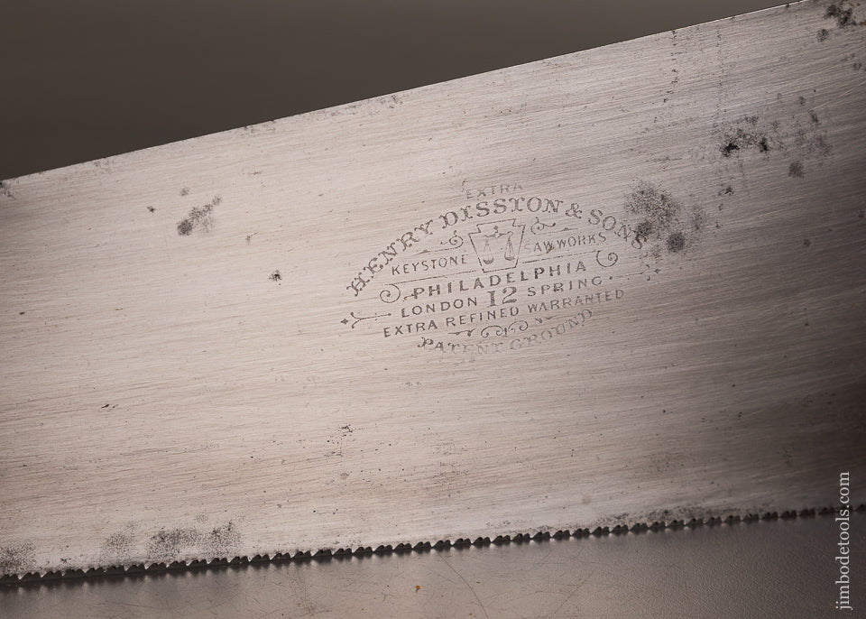 Near New Old Stock DISSTON No. 12 London Spring Hand Saw - 121562