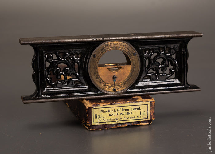 Amazing-DAVIS-NO.-1-Ornate-7-Inch-Iron-Level-Near-Mint-in-Box-121601G-AS-OF-JULY-31