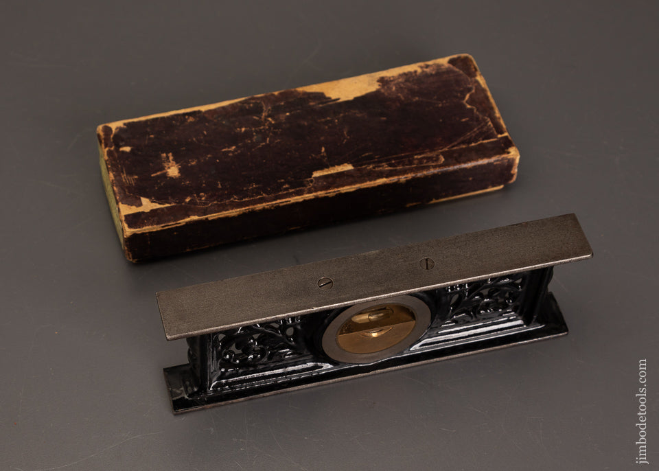 Amazing-DAVIS-NO.-1-Ornate-7-Inch-Iron-Level-Near-Mint-in-Box-121601G-AS-OF-JULY-31