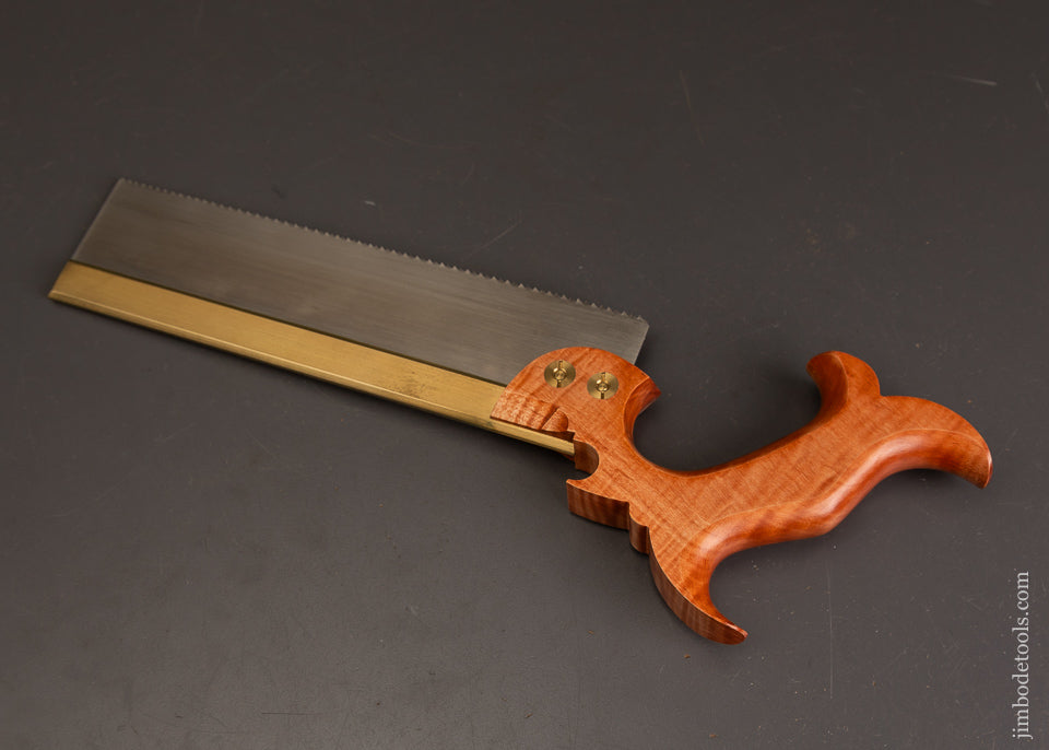 Discontinued-Tiger-Maple-LIE-NIELSEN-Progressive-Pitch-Brass-Back-Dovetail-Saw-with-Sheath-121617