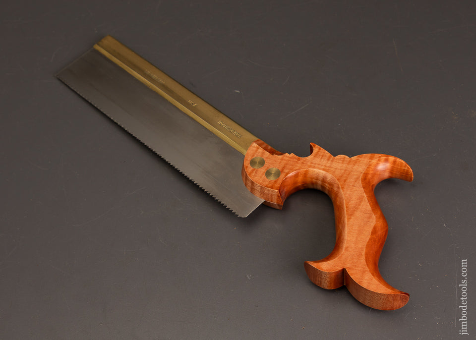 Discontinued-Tiger-Maple-LIE-NIELSEN-Progressive-Pitch-Brass-Back-Dovetail-Saw-with-Sheath-121617