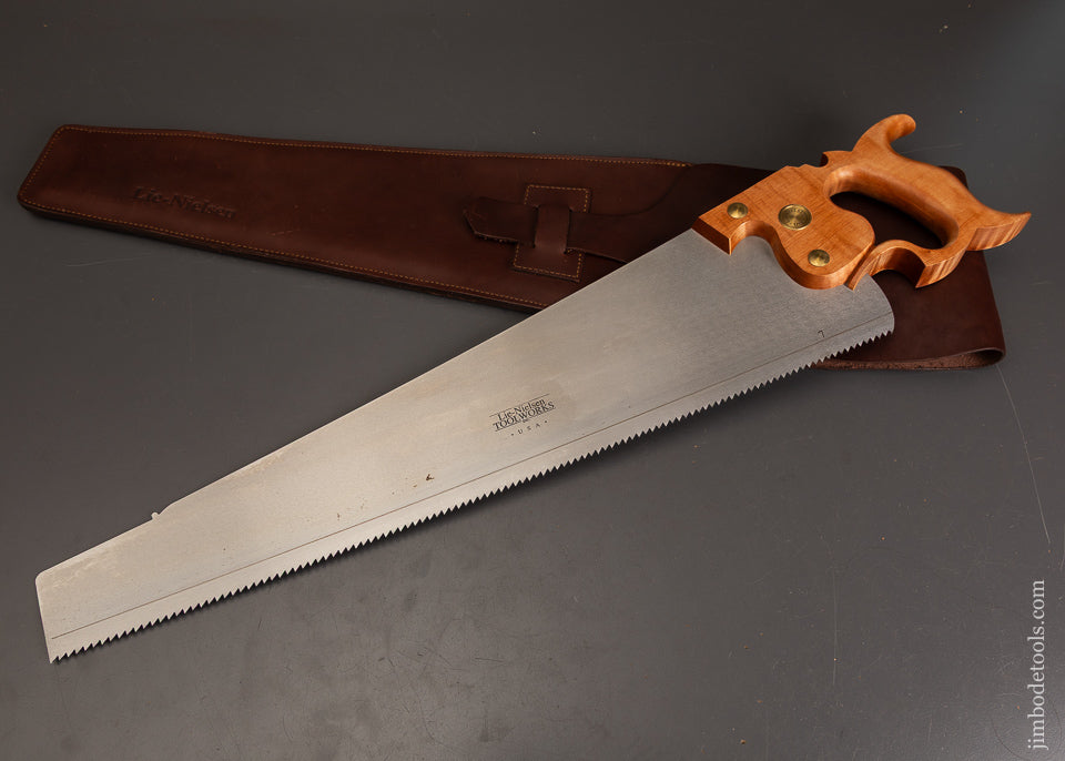 Discontinued-LIE-NIELSEN-Tiger-Maple-Panel-Saw-with-Sheath-121618-AS-OF-AUG-7