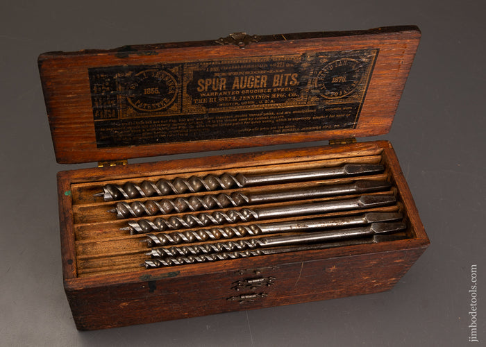 Complete-&-Fine-Set-of-13-RUSSELL-JENNINGS-Auger-Bits-in-Original-Three-Tiered-Box-121653