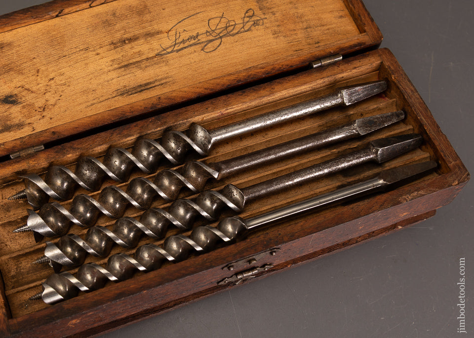 Complete-&-Fine-Set-of-13-RUSSELL-JENNINGS-Auger-Bits-in-Original-Three-Tiered-Box-121653