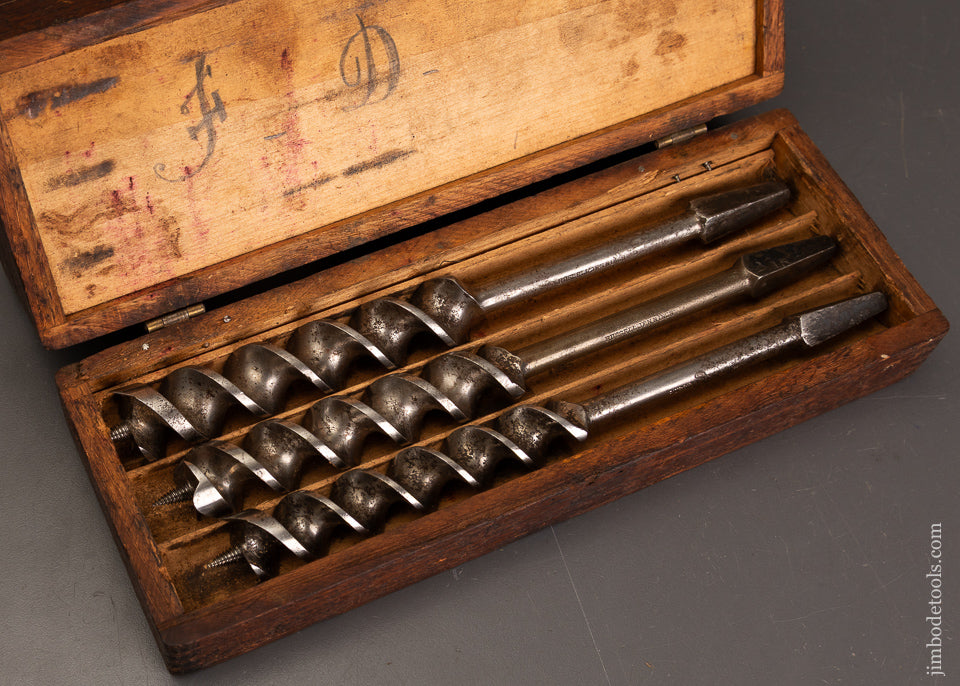 Complete-&-Fine-Set-of-13-RUSSELL-JENNINGS-Auger-Bits-in-Original-Three-Tiered-Box-121653