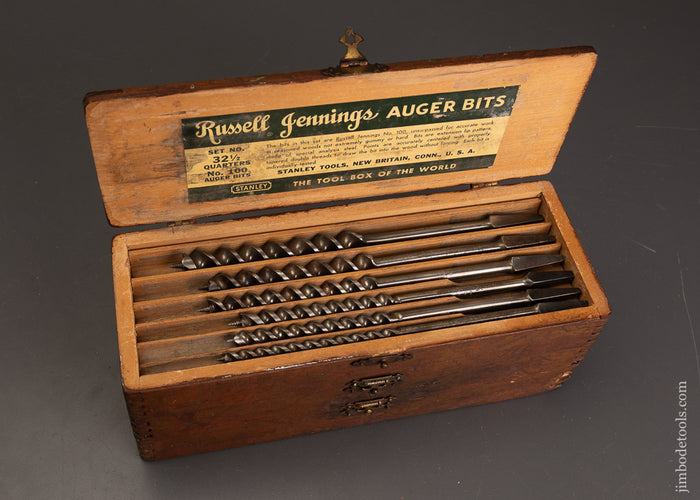 Complete-&-Fine-Set-of-13-RUSSELL-JENNINGS-Auger-Bits-in-Original-Three-Tiered-Box-121655