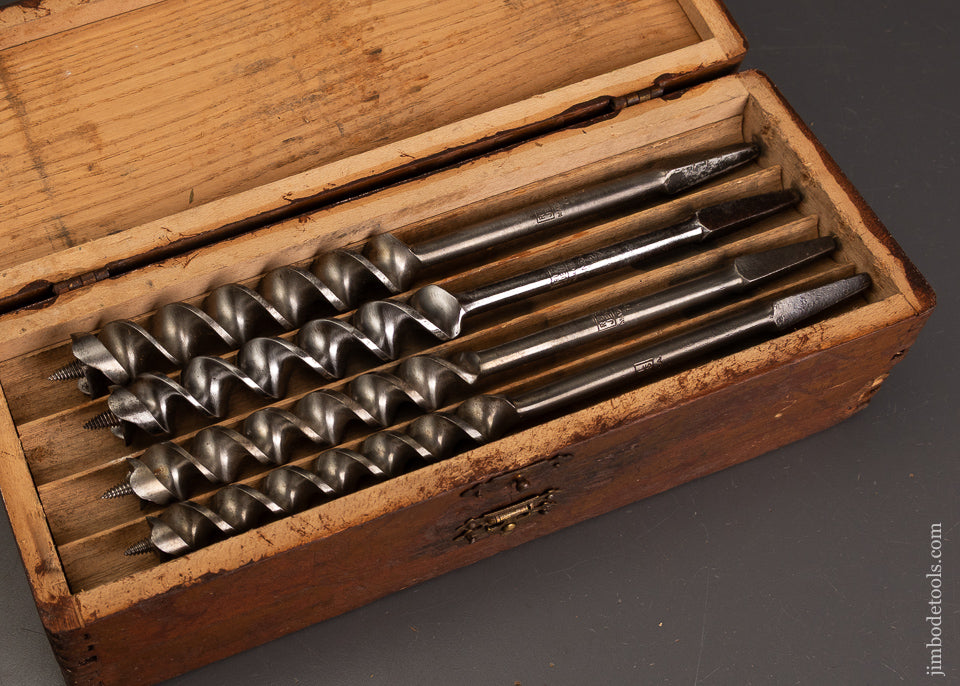Complete-&-Fine-Set-of-13-RUSSELL-JENNINGS-Auger-Bits-in-Original-Three-Tiered-Box-121655