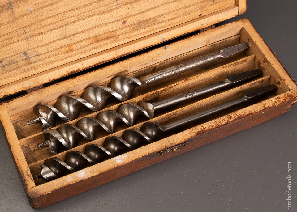 Complete-&-Fine-Set-of-13-RUSSELL-JENNINGS-Auger-Bits-in-Original-Three-Tiered-Box-121655