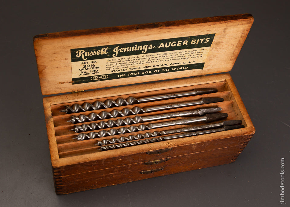 Complete-&-Fine-Set-of-13-RUSSELL-JENNINGS-Auger-Bits-in-Original-Three-Tiered-Box-121656