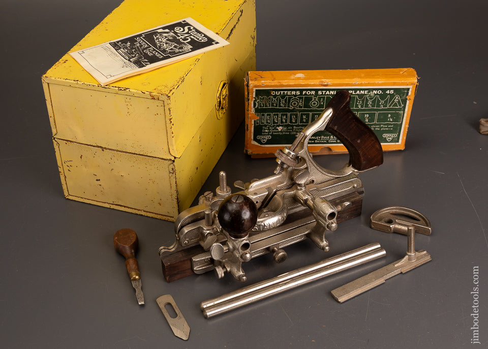 100%-Complete-&-Fine-STANLEY-No.-45-Combination-Plane-in-Original-Box-121731