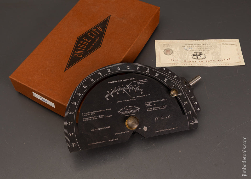 BRIDGE-CITY-TOOL-WORKS-MP-8 Protractor-Mint-in-Box-121779