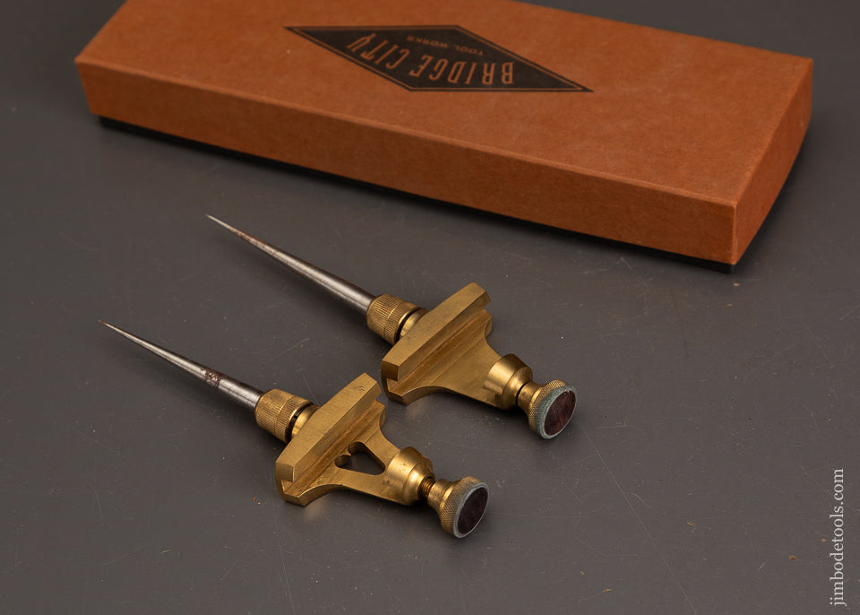BRIDGE-CITY-TOOL-WORKS-PT-1-Precision-Trammel-Points-Near-Mint-in-Box-121785