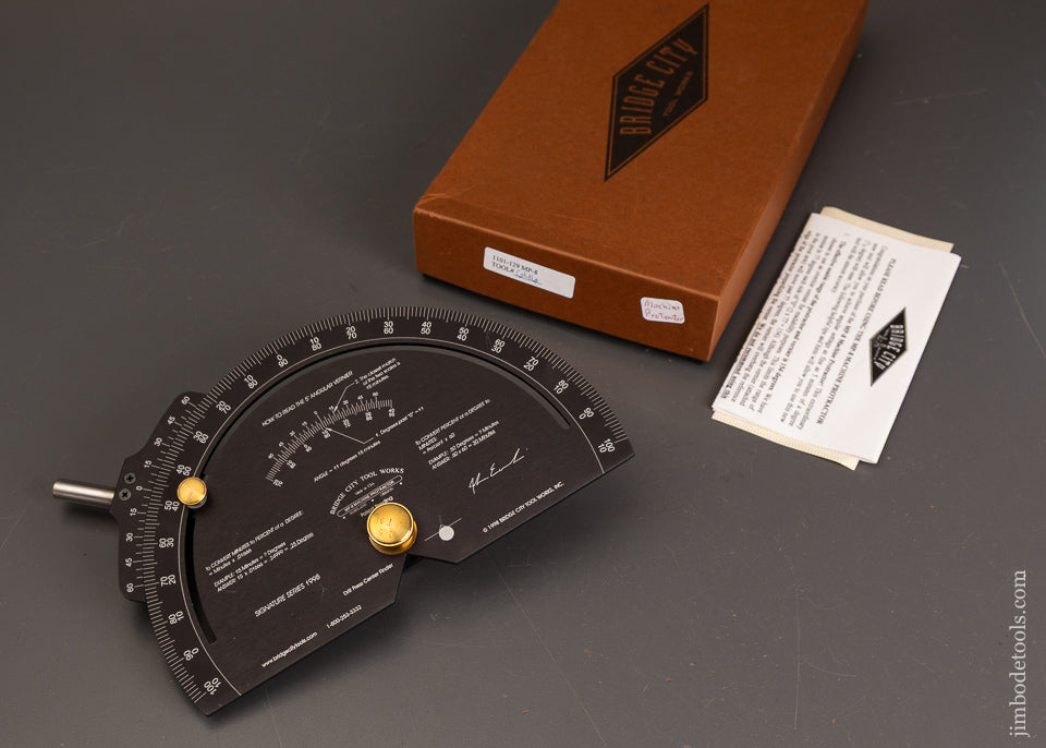 BRIDGE-CITY-TOOL-WORKS-MP-8-Protractor-Mint-in-Box-121892