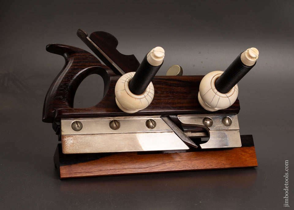 Drop-Dead-Stunning-Solid-Rosewood-Screw-Arm-Plow-Plane-with-Solid-Nuts-DEFOREST-by-James-Moon-122059-AS-OF-SEPT-14
