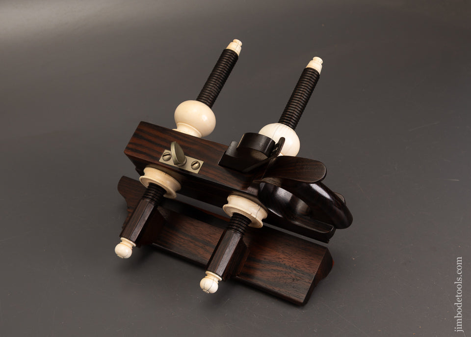 Drop-Dead-Stunning-Solid-Rosewood-Screw-Arm-Plow-Plane-with-Solid-Nuts-DEFOREST-by-James-Moon-122059-AS-OF-SEPT-14