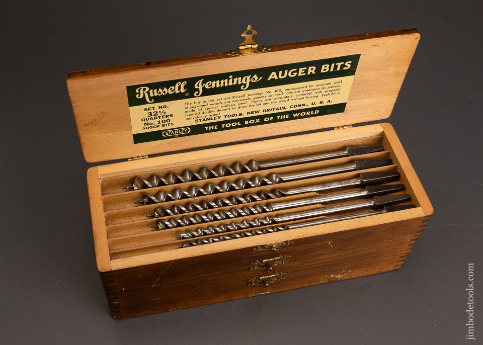 Complete-&-Fine-Set-of-13-RUSSELL-JENNINGS-Auger-Bits-in-Original-Three-Tiered-Box-122240