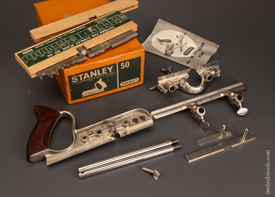 Near-Mint-in-Box-100%-Complete-STANLEY-No.-50-Combination-Plow-Plane-122270