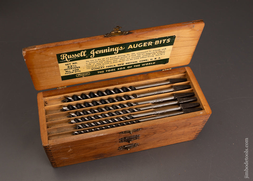 Extra-Fine-RUSSELL-JENNINGS/STANLEY-No.-100-RJ-Auger-Bits-with-Corase-Pilot-Screws-Auger-Bits-122281