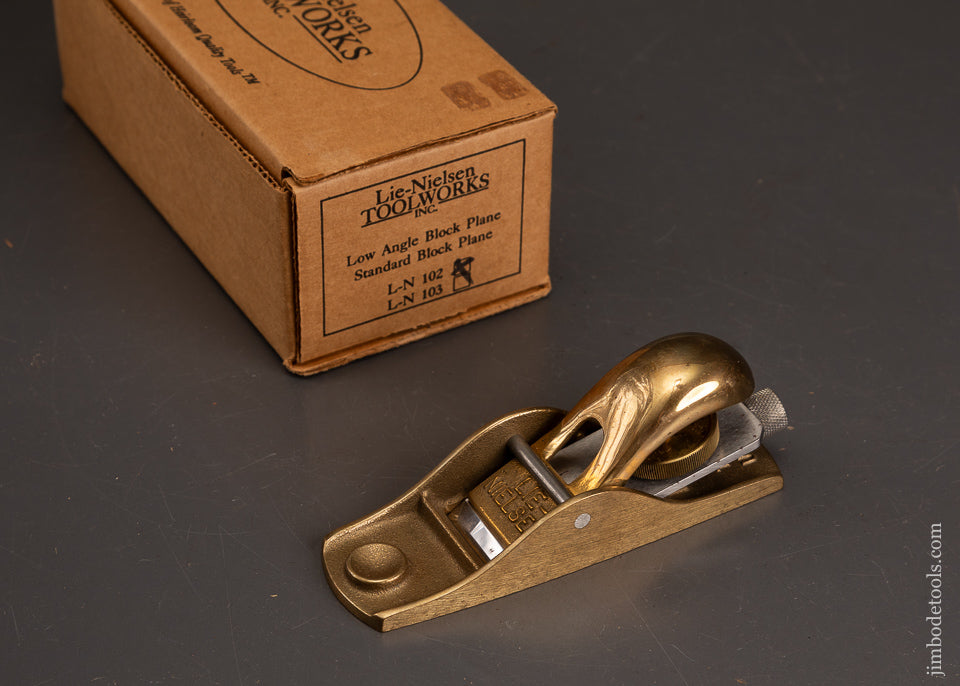 LIE-NIELSEN-No.-102-Bronze-Low-Angle-Block-Plane-Near-Mint-in-Box-122298